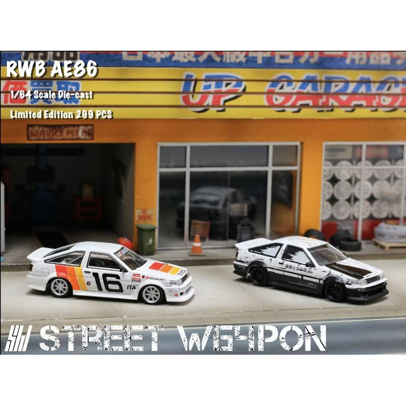 [ETA:  Nov 2025 ] Street Weapon 1/64 RWB Levin AE86 White TRD 16# / Manga Fujiwara