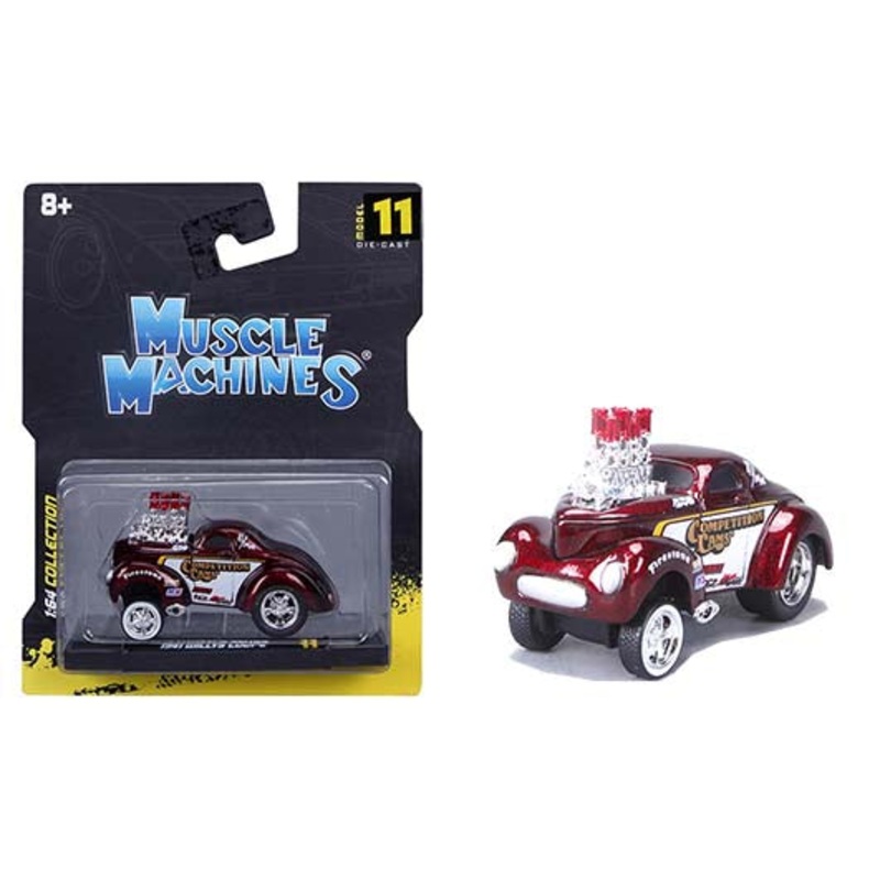Muscle Machines 1:64 Willys 1941 Coupe Gasser RD  **Damaged Cards***