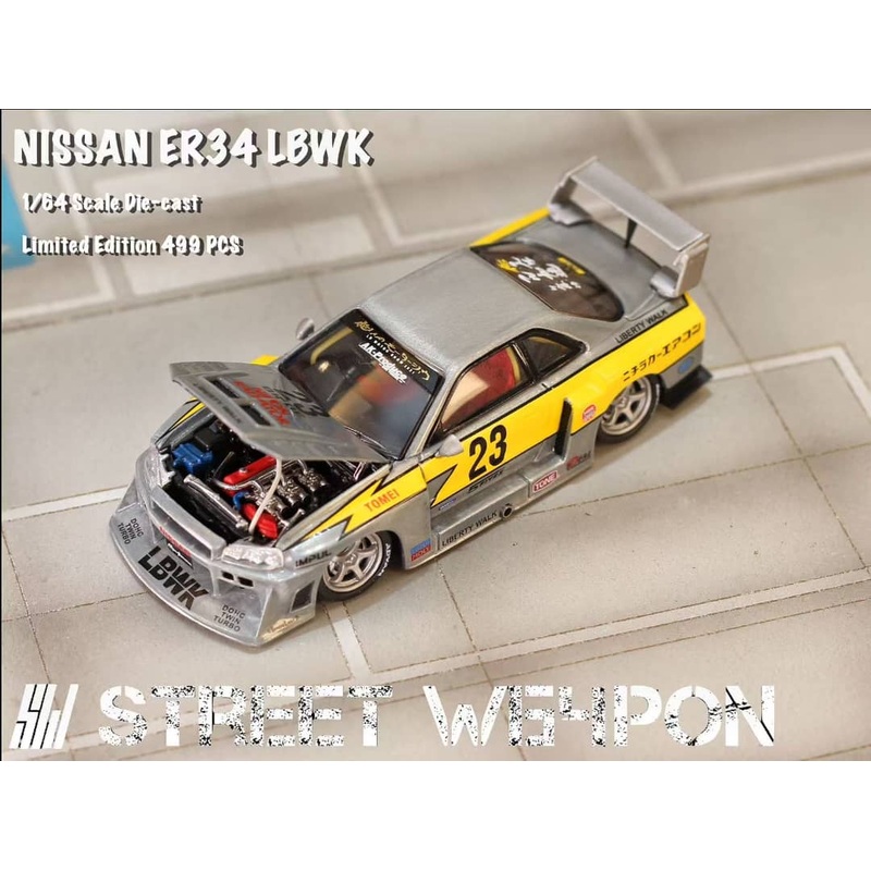 [ETA:  Feb 2026 ] Street Weapon 1/64 Skyline GT-R R34 LB Super Silhouette ER34 Raw Lightning 23# Livery