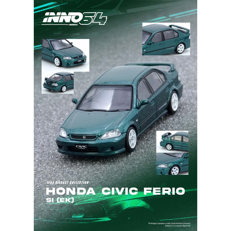 [ETA:  Feb 2030 ] Inno64 1/64 HONDA CIVIC Ferio Si (EK) Green