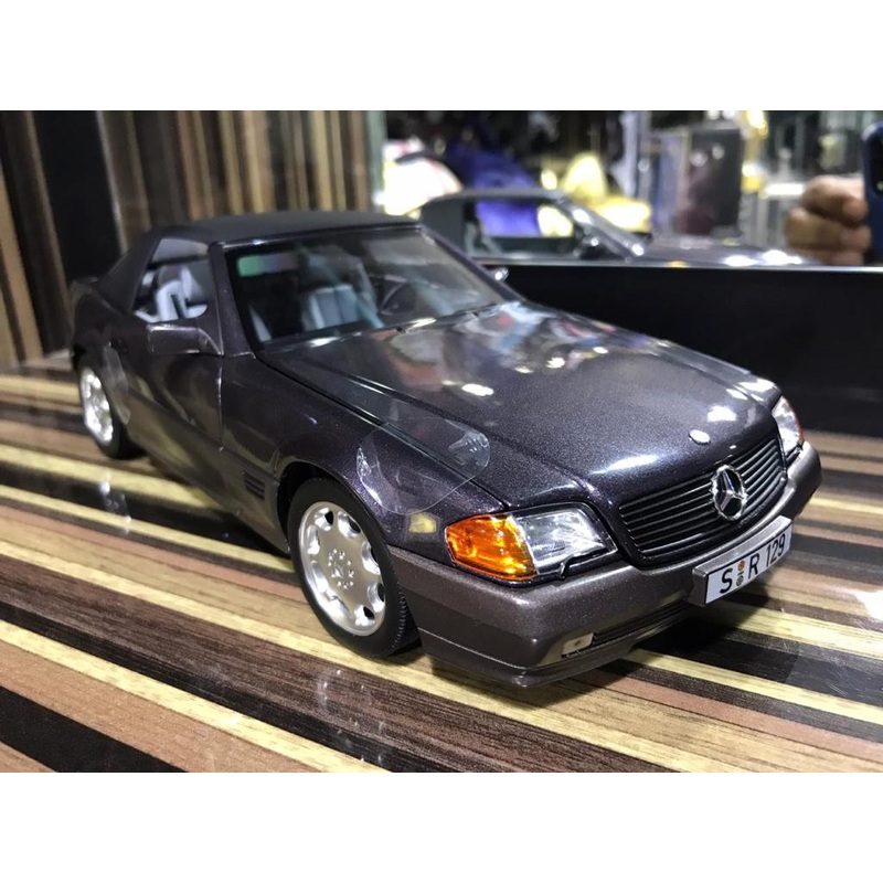 1/18 Diecast Mercedes-Benz 500SL Dark Grey Norev Scale Model Car