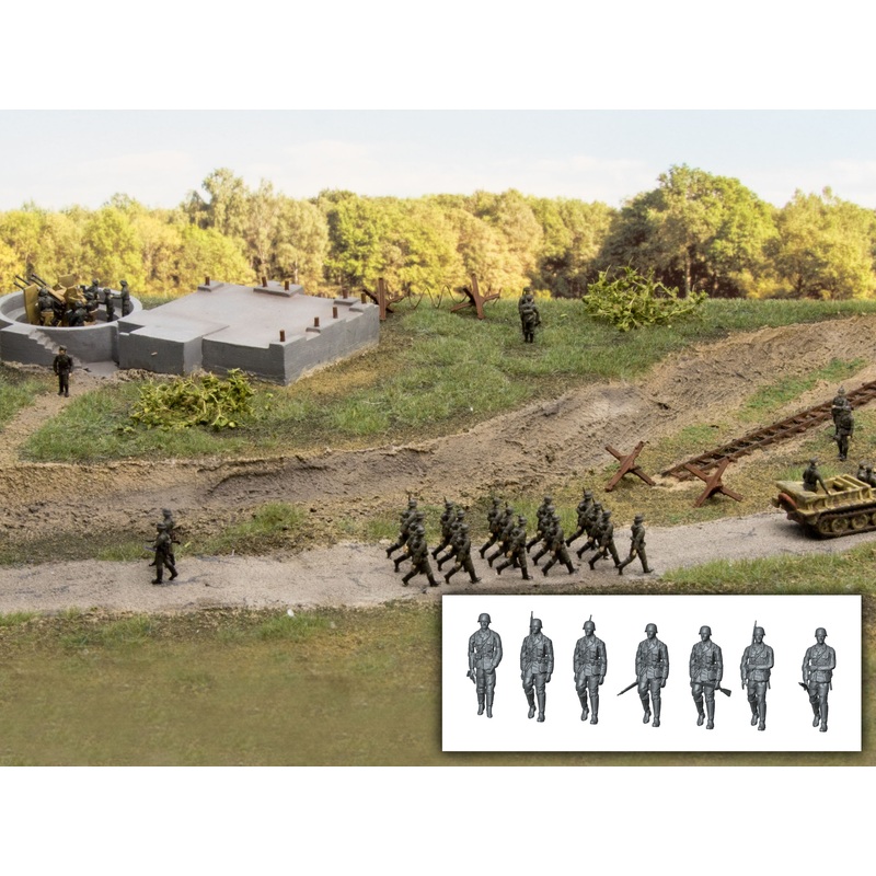Figures soldiers Wehrmacht walking 7x 