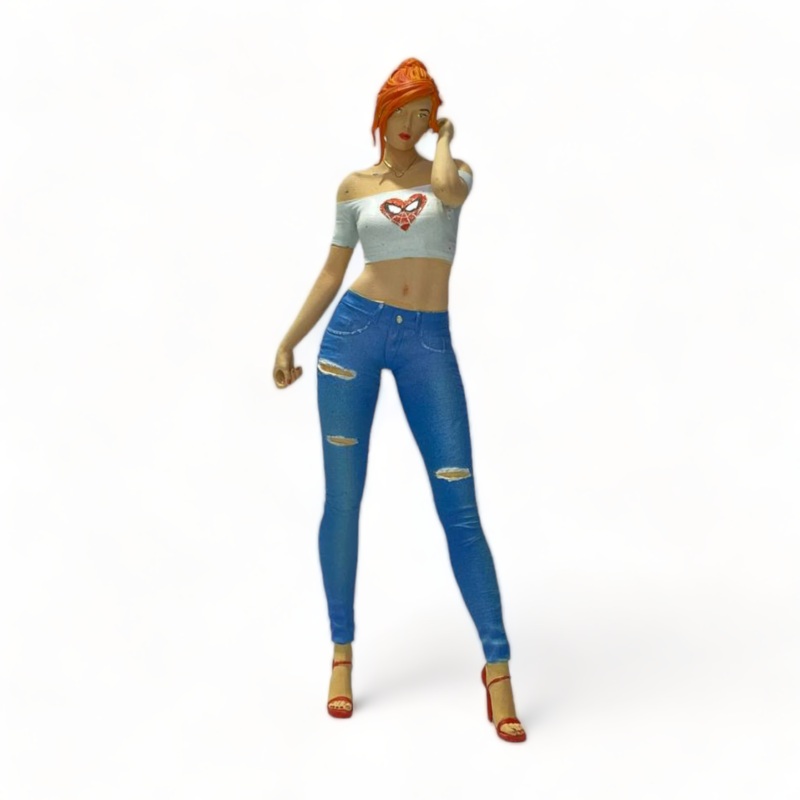 Scale Figure Mary Jane -SPIDERMAN White T-shirt by SF 1/18 SF-118004