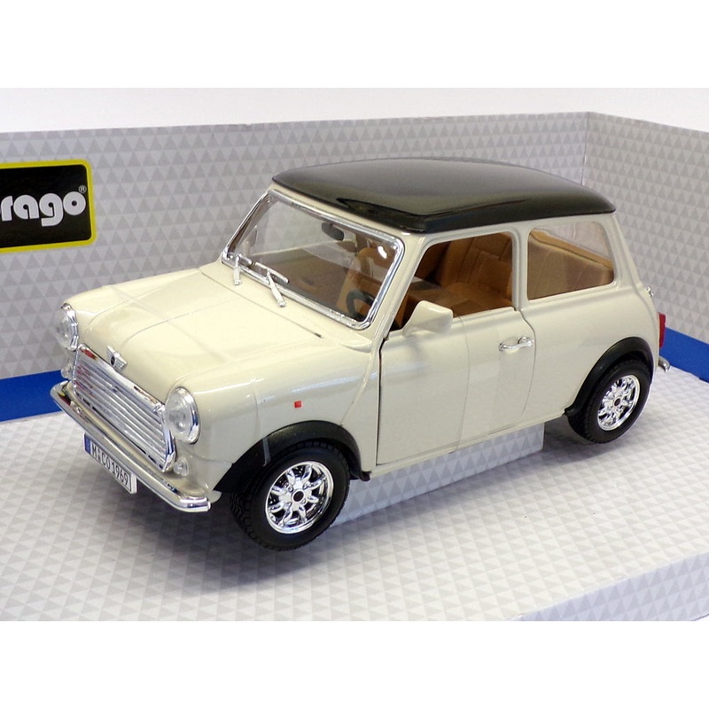 Burago 1/18 Scale 18-12036 - 1969 Mini Cooper - White/Black