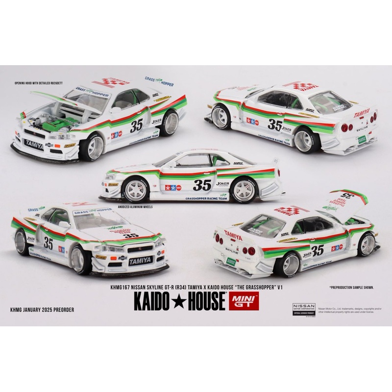 [ETA:  Nov 2025 ] KaidoHouse x Mini GT 1/64 Nissan Skyline GT-R (R34) TAMIYA x KAIDO HOUSE The GRASSHOPPER V1