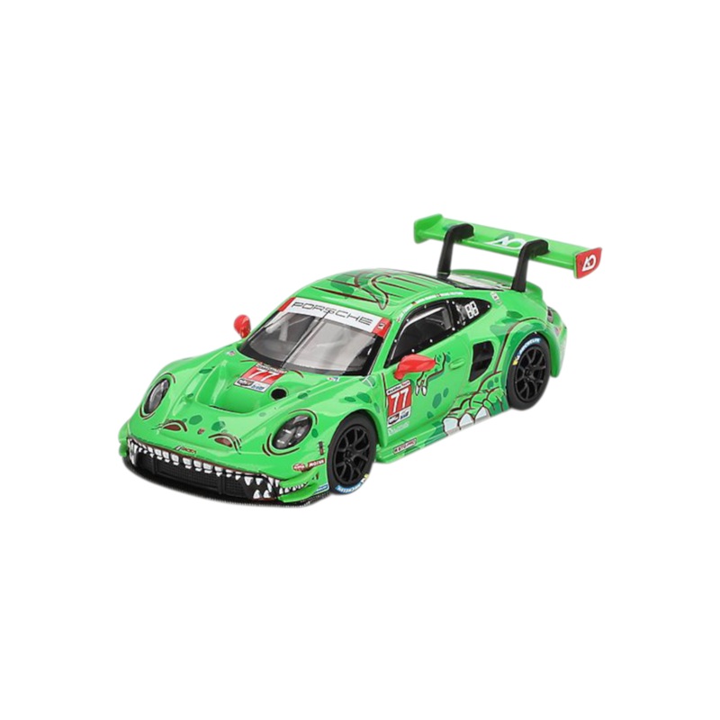 Mini GT Rexy Porsche 911 GT3 R #77 (2024 IMSA Daytona 24 Hrs GTD Pro 2nd Place AO Racing) Code -889 1:64 Scale