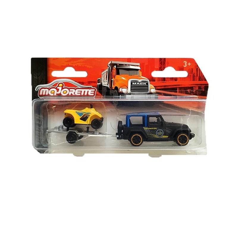 Majorette Trailer Jeep Wrangler - Blue / Black - 2023 Card