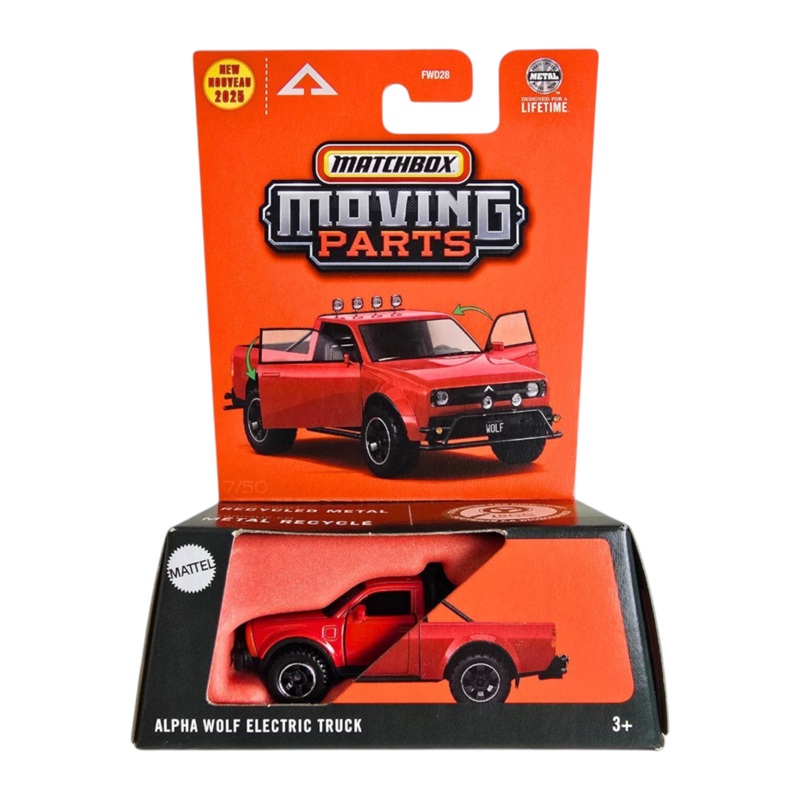 Matchbox Moving Parts Alpha Wolf Electric Truck Imported Mainline 1:64 Scale