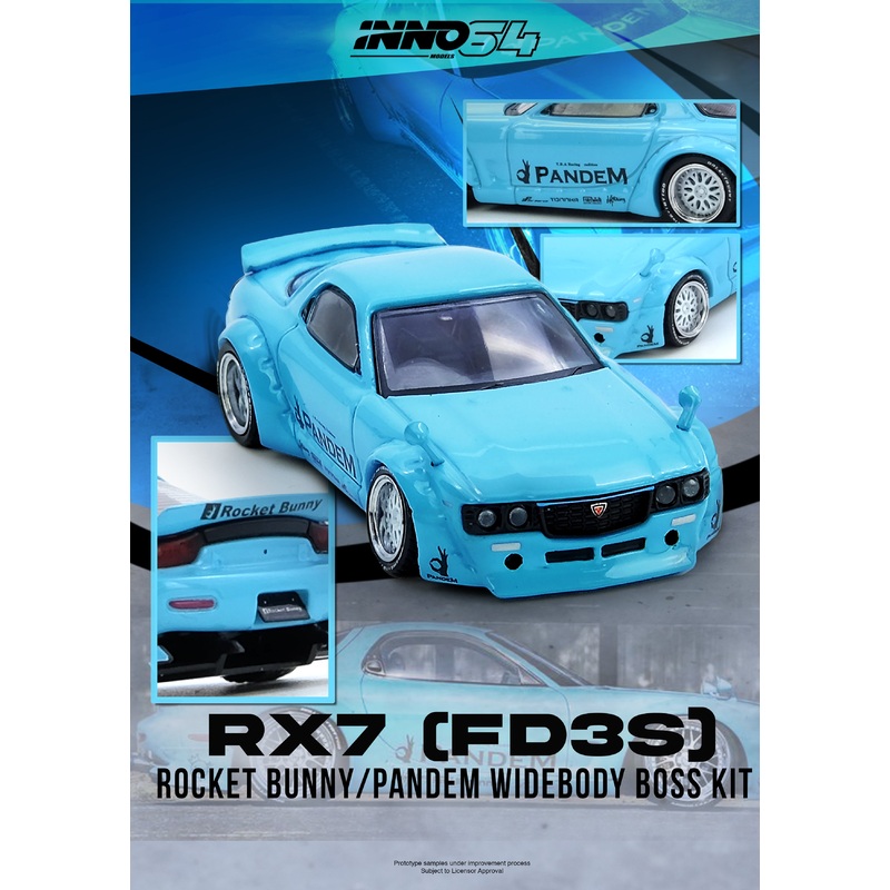 [ETA:  Feb 2028 ] Inno64 1/64 PANDEM ROCKET BUNNY RX7 (FD3S) Tiffany Blue