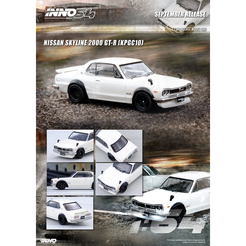 Inno64 1/64 NISSAN SKYLINE 2000 GT-R (KPGC10) White