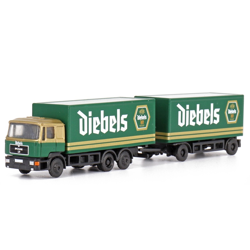 Truck MAN F90 box trailer Diebels