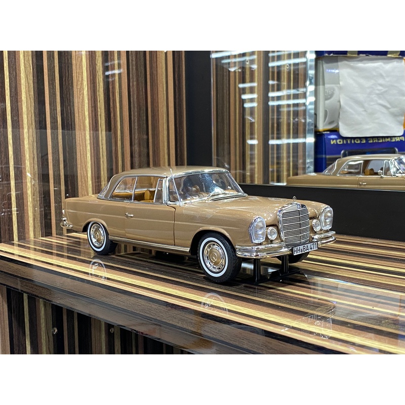 1/18 Diecast Mercedes-Benz 250 SE Coupe 1969 Gold Metallic Scale Model car by Norev
