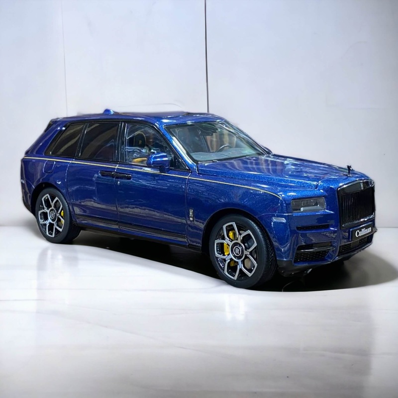 1/18 Diecast Miniature Rolls Royce Cullinan Purple Box Dark Blue Model Car