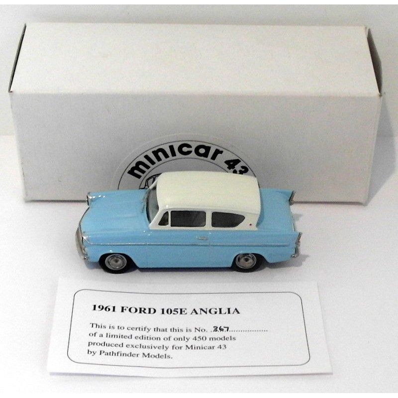 Pathfinder Minicar 43 1/43 Scale MIN2 - 1961 Ford Anglia 105E 1 Of 450 Blue