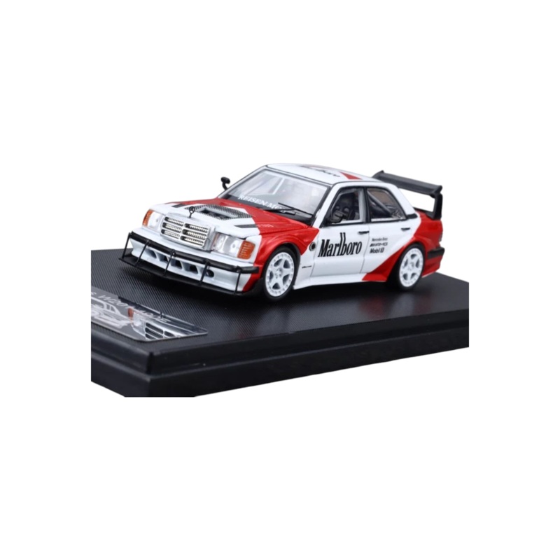 Rhino Model Mercedes W201 190E Marlboro Livery Premium Diecast 1:64 Scale (With Acrylic Case)