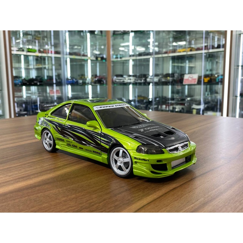 1/18 Diecast Honda Civic SI Green Model Car by Hot Wheels