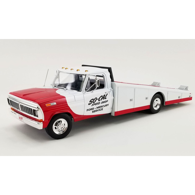 Acme 1970 Ford F-350 Ramp Truck So-Cal Speed Shop White & Red 1:18