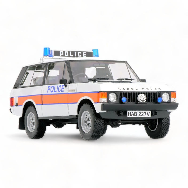 1/18 Diecast  Land Rover Range Rover Classic Police White 1970 by Almost Real Scale Model Car