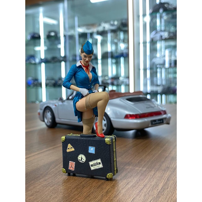 1/18 Scale Figure (Hand Made / Painted) Stewardess pinup ( Flight Attendant )