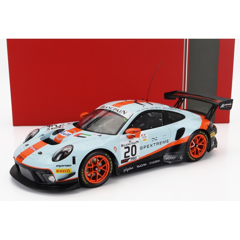 Ixo Porsche 911 991.2 GT3 R 4.0L Flat-6 Team Racing GPX #20 Winner 2019 Spa 24hrs 1:18