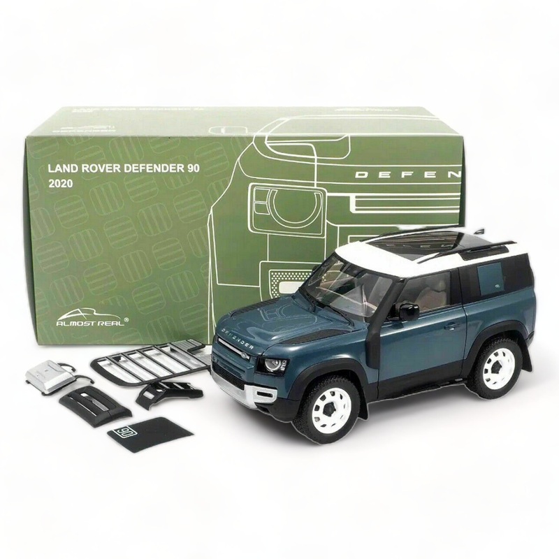 1/18 Diecast  Land Rover Defender 90 Blue by Almost Real Scale Model Car