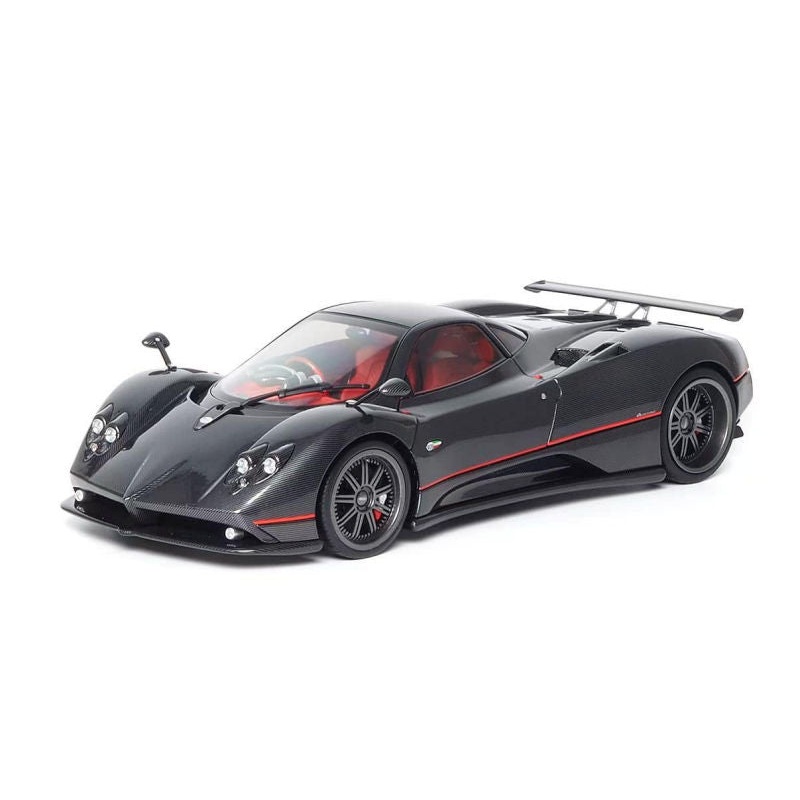 Almost-Real 2005 Pagani Zonda F Gloss Carbon Black w/ Red Stripe & Accents 1:18