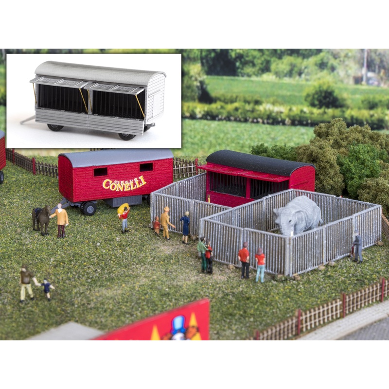 Circus cage wagon briefly open