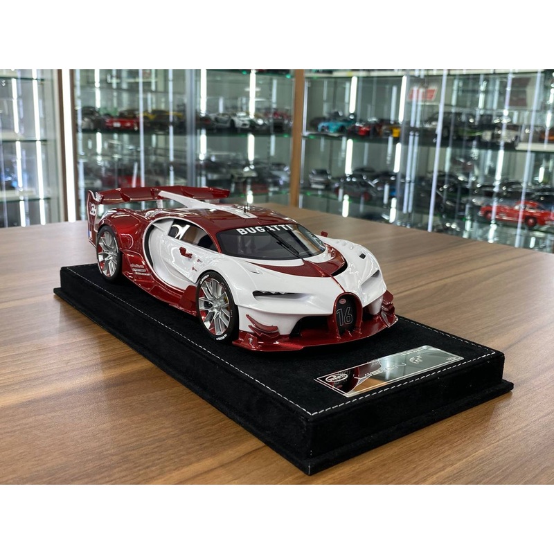 1/18 resin Models  Limited 30 pcs HH Models Bugatti Vision GT Pearl White /  Red carbon