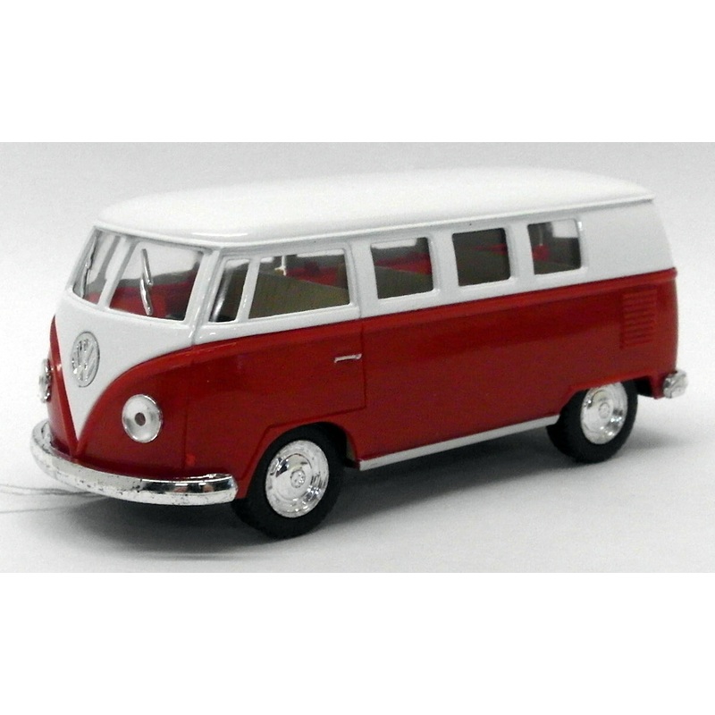 1962 VW Camper - Red - Kinsmart Pull Back & Go Metal Model Car