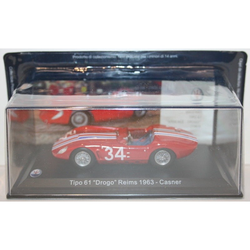 Altaya 1/43 Scale - Maserati Tipo 61 Drogo Reims 1963 - Casner #34