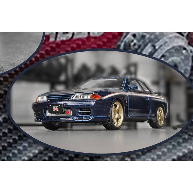 Focal Horizon 1/64 Skyline GT-R R32 Nismo S-Tune Dark Blue - Open-Hood Visible Engine (Limited To 999pcs)
