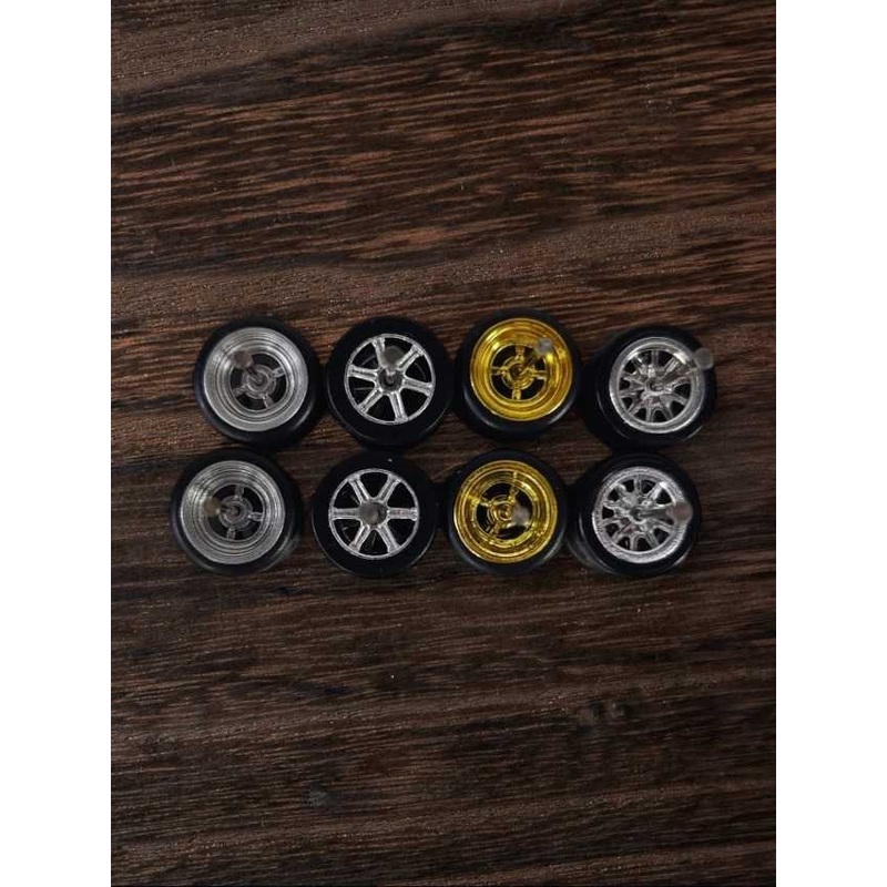 Rubber tires wheels (set 4) 1:64w-13