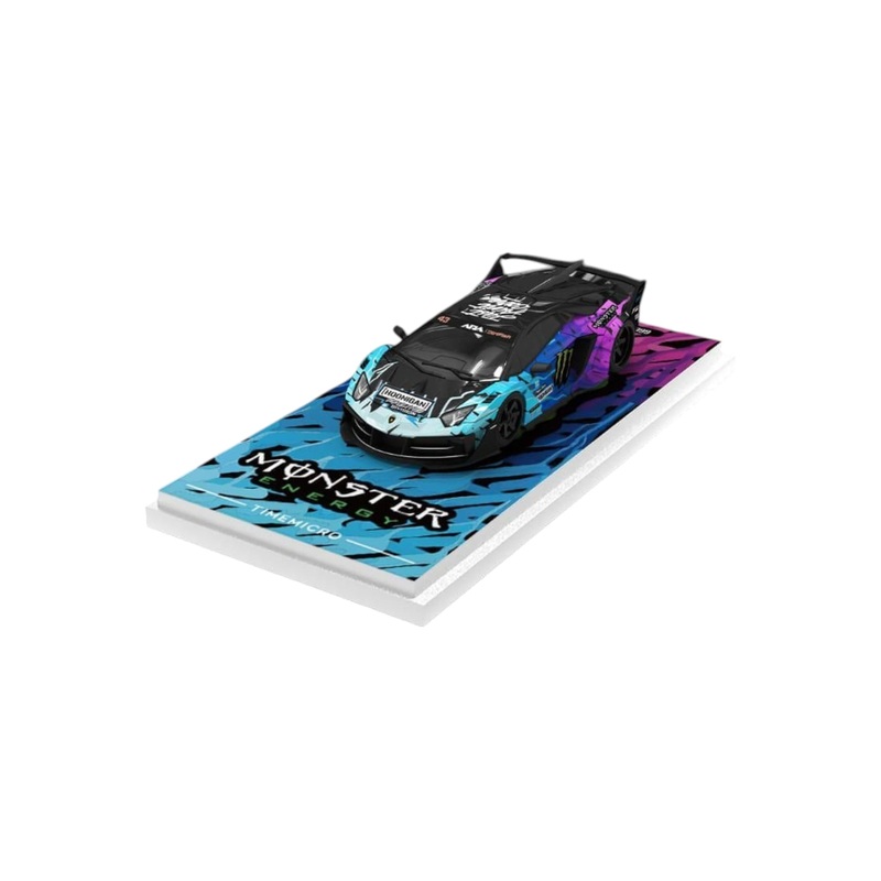 Time Micro Lamborghini GT Evo Monster Energy Livery 1:64 Scale (With Acrylic Case)