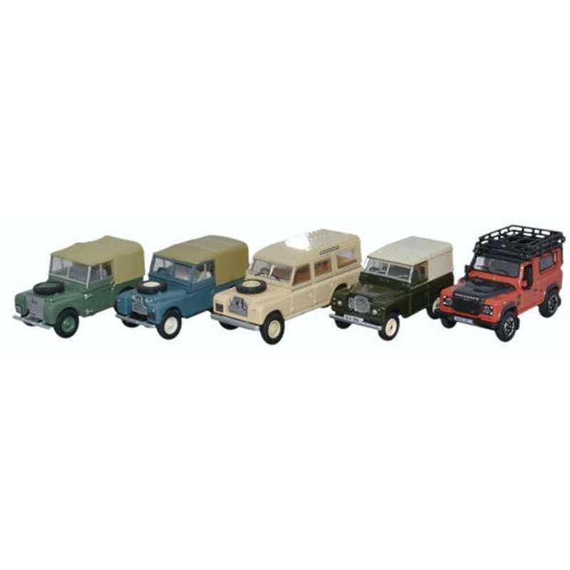 5 Piece Land Rover Set-1:76 Scale