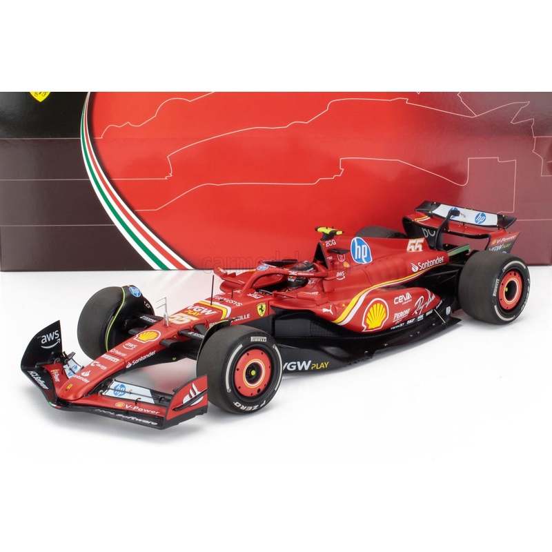 BBR Ferrari F1 SF-24 Team Scuderia #55 3rd Monaco GP 2024 (Sainz) Red 1:18