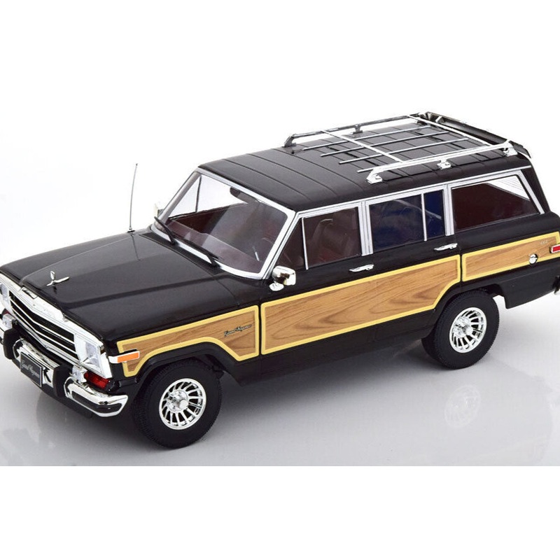 KK Scale 1989 Jeep Wagoneer Black w/ Wood Grain 1:18