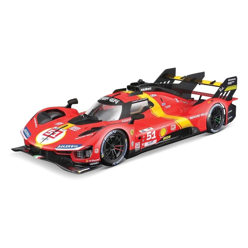 Bburago Ferrari 499P 3.0L Turbo V6 No 51 Team Ferrari AF Corse 2023 24hr Le Mans - Red 1:18