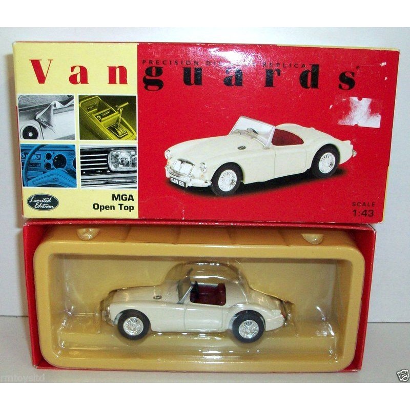 VANGUARDS 1/43 VA05004 MGA OPEN TOP OLD ENGLISH WHITE