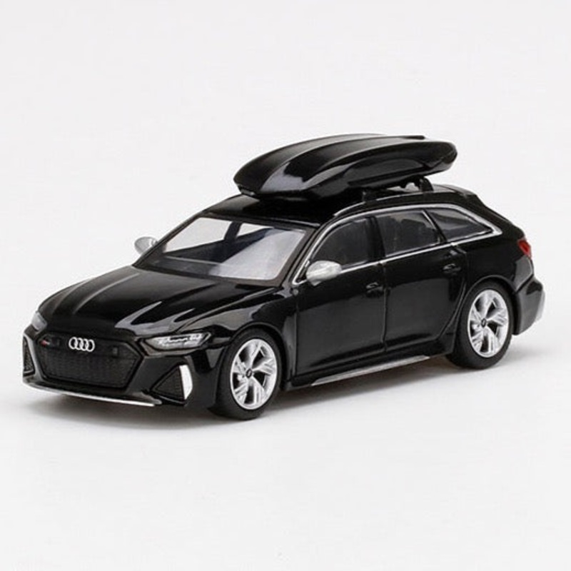 Mini GT 1:64 Mijo Audi RS 6 Avant Black w/ Roof Box