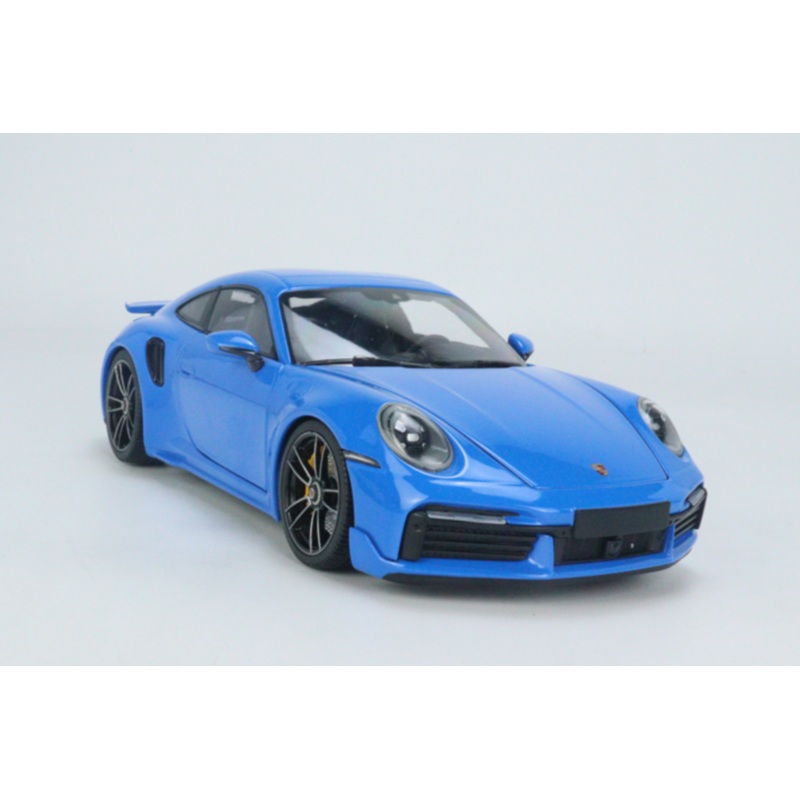 Minichamps 2021 Porsche 911 992 Turbo S Sport Design Shark Blue 1:18
