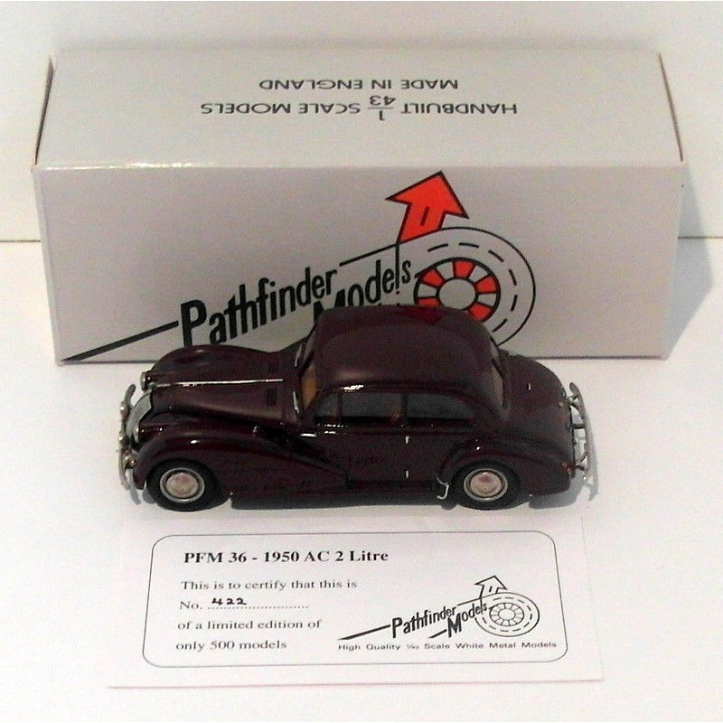Pathfinder Models 1/43 Scale PFM36 - 1950 AC 2 Litre 1 Of 500 Maroon