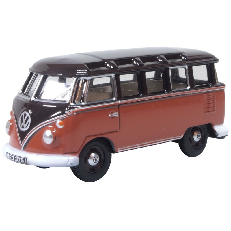 VW T1 Samba Bus Sealing Wax Red/Chestnut Brown 1:76
