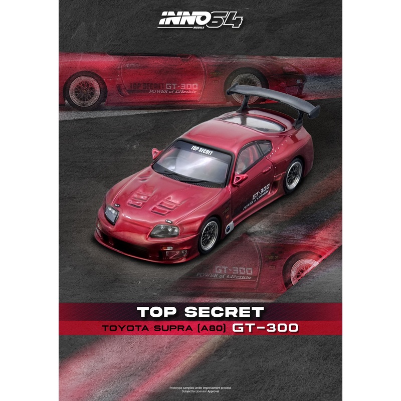[ETA:  Nov 2025 ] Inno64 1/64 TOYOTA SUPRA (A80) TOP SECRET Red