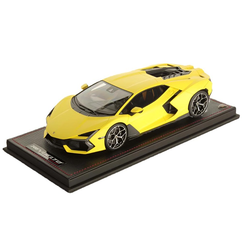 MR Models 2023 Lamborghini Revuelto Giallo Clarus (Matte Yellow) 1:18 WITH DISPLAY