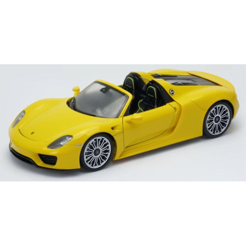 Welly Porsche 918 Spyder Yellow - Convertible 1:18 scale