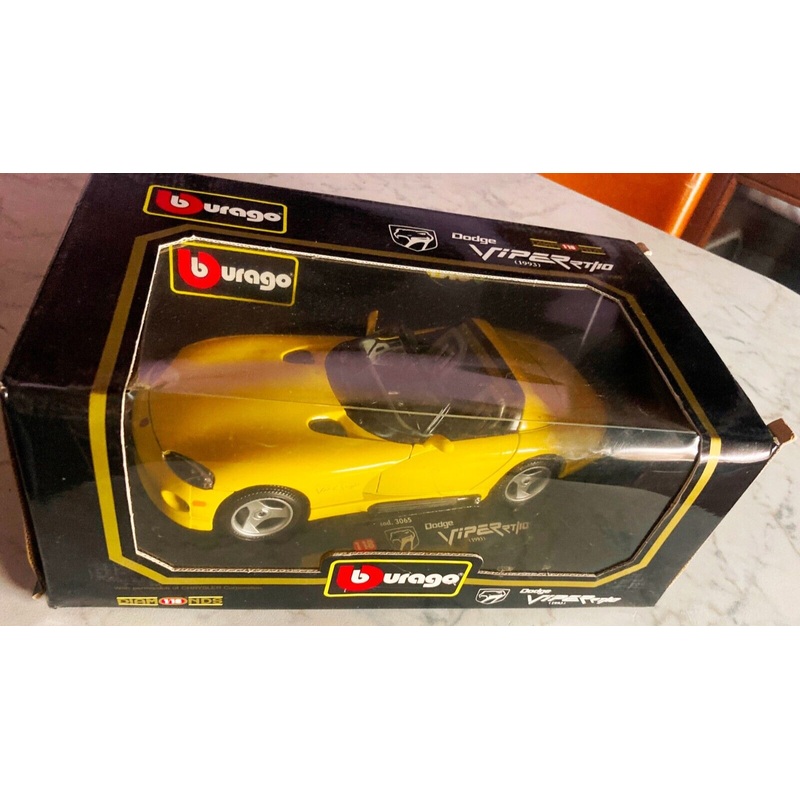 1/18 Diecast car Dodge Viper RT/10 Yellow Bburago Scale Model Car