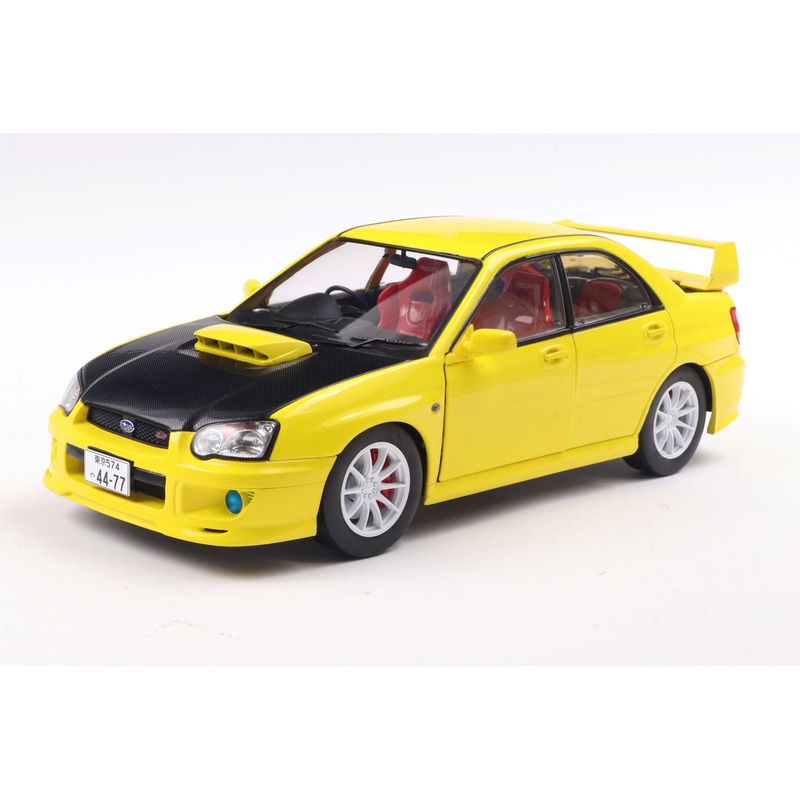 Solido 2003 Subaru WRX STi (GDB) Streetfighter Yellow w/ Black Carbon Hood 1:18