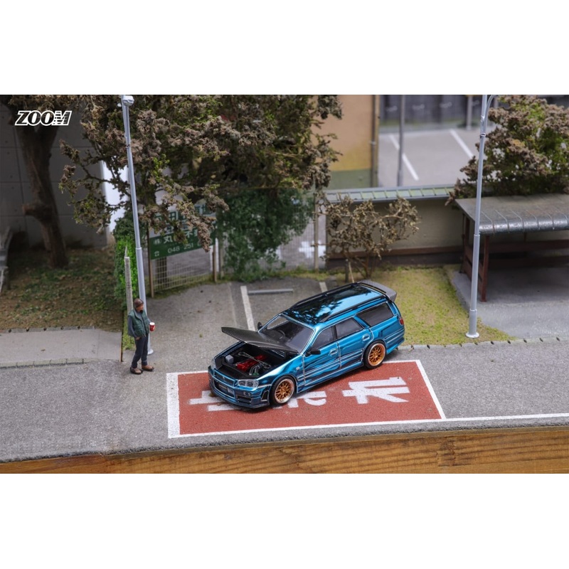 Zoom 1/64 Stagea WC34 260RS Chrome Blue