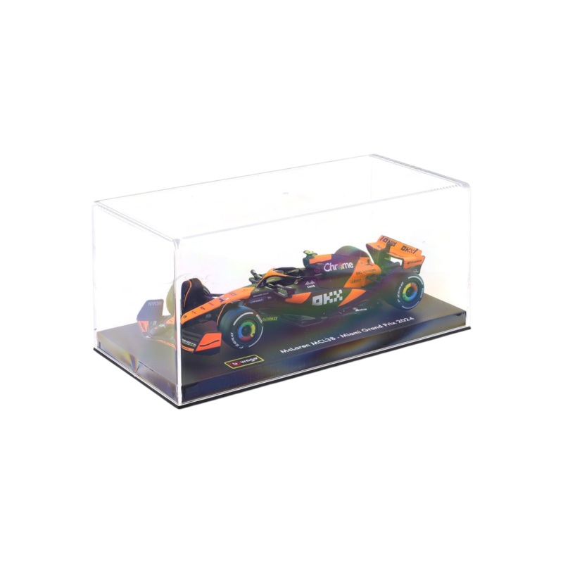 Bburago Formula 1 (F1) MCLAREN MCL38 2024 Lando Norris-MIAMI GP 1:43 Scale Model (with Acrylic Case)