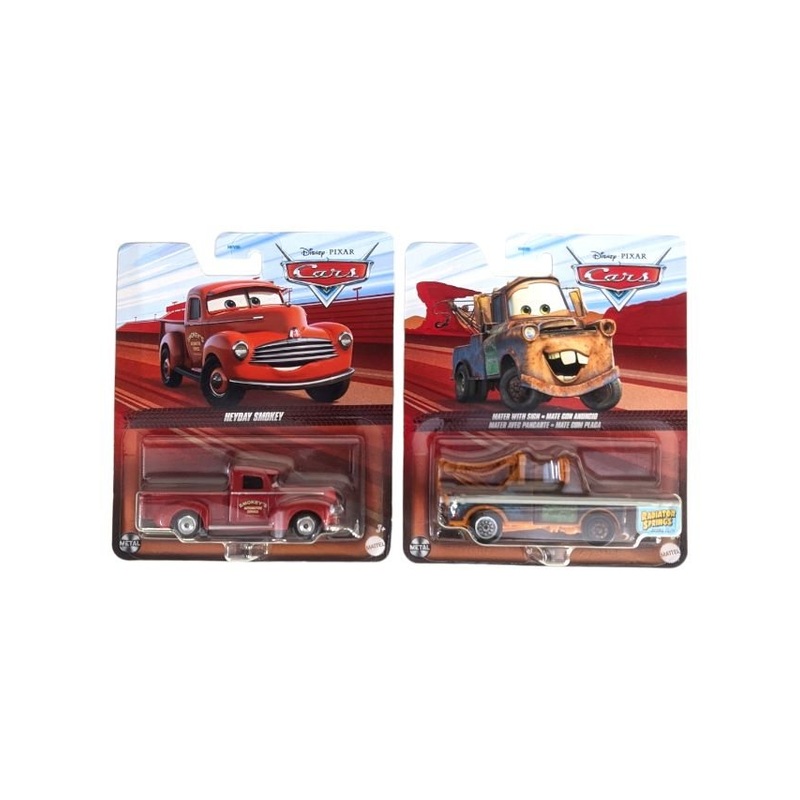 Disney Pixar Cars Heyday Smoky & Mater With Sign Set Of 2